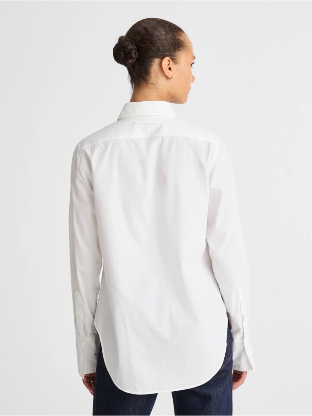 Madewell Cutaway Tuxedo Shirt in Poplin in White Size XL - Picture 2 of 5